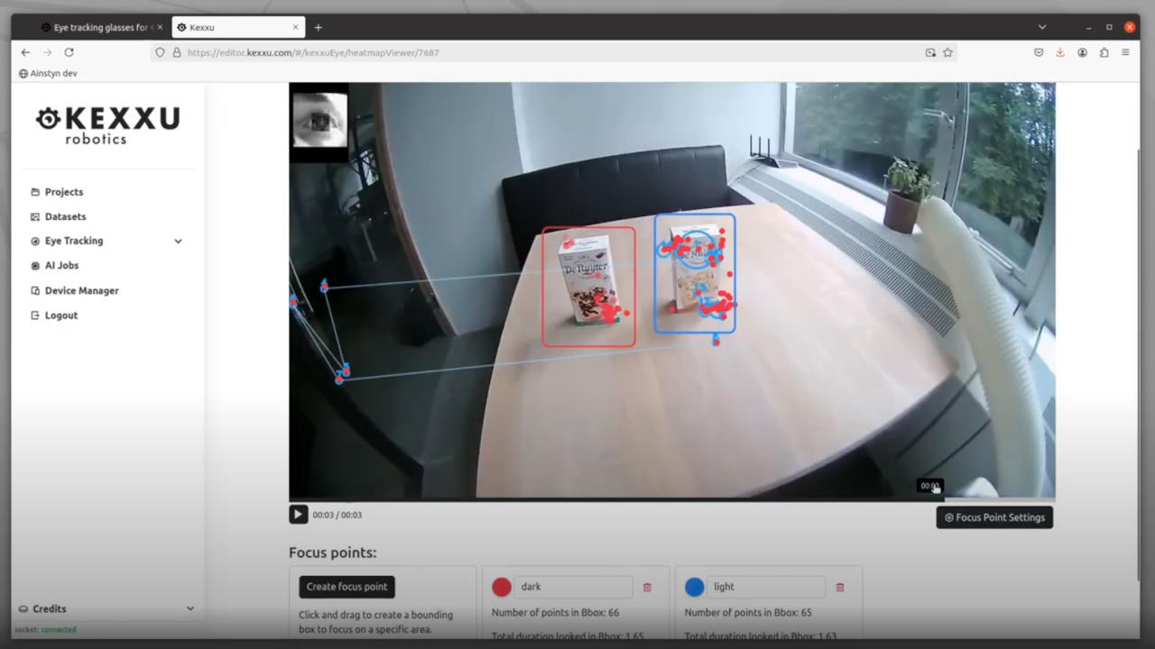 Load video: Kexxu eye tracking region of interest for marketing